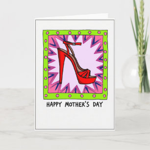 Carte de la fête des mères chaussure écarlate