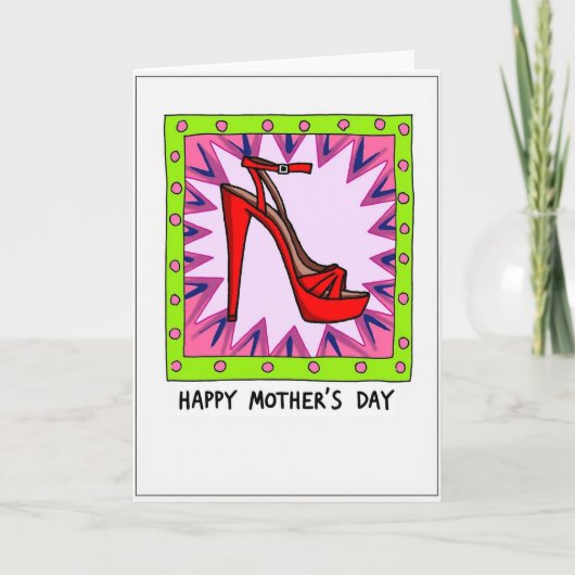 Carte de la fête des mères chaussure écarlate (Devant)