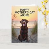 Carte de la fête des mères chiens (Fleur jaune)