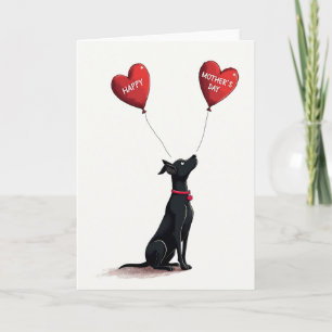 Carte de la Fête des Mères Cœurs de Chien