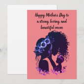 Carte de la fête des mères d'Amérique africaine (Devant / Derrière)