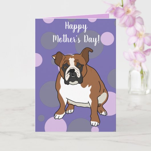 Carte de la fête des mères de Bulldog anglais (Orchidée)