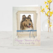 Carte de la fête des mères de Collie (Fleur jaune)