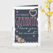 Carte de la fête des mères de grand-mère tendance (Fleur jaune)