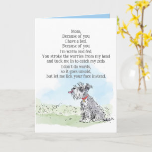 Carte de la fête des mères de la part du chien