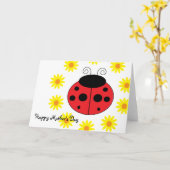 Carte de la fête des mères de Ladybug (Fleur jaune)