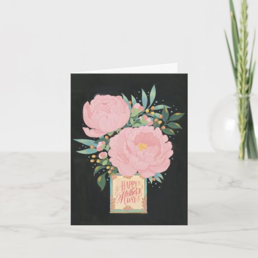 Carte de la fête des mères de Peony illustrée (Devant)
