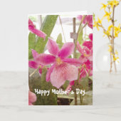 Carte de la fête des mères des orchidées roses (Fleur jaune)
