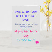 Carte de la Fête des Mères - Deux Mamans Valent mi (Fleur jaune)