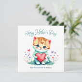 Carte de la fête des mères du Coeur rouge mignonne (Debout devant)