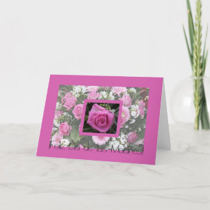 Carte de la fête des mères espagnole rose bouquet