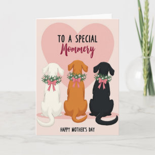 Carte de la fête des mères Floral Dogs