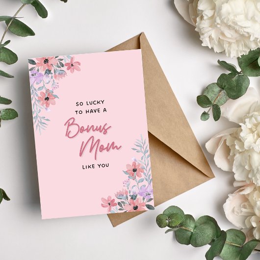 Carte de la fête des mères florale pour belle-mama