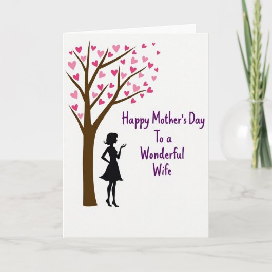 Carte de la Fête des Mères Fuchsia Heart Tree (Devant)