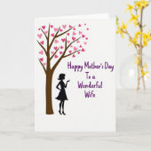 Carte de la Fête des Mères Fuchsia Heart Tree (Fleur jaune)