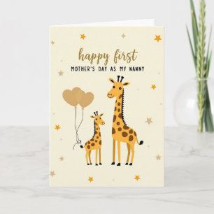 Carte de la fête des mères girafe aimante