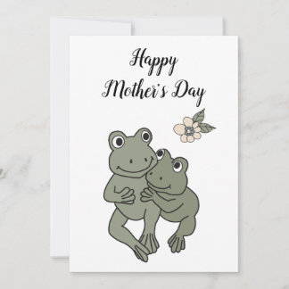 Carte de la fête des mères Grenouille maman et béb