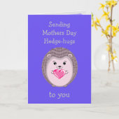 Carte de la fête des mères Hedgehog Hedge-hugs ave (Fleur jaune)