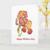Carte de la fête des mères Iris (Fleur jaune)