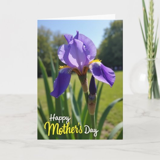 Carte de la fête des mères Iris Violet (Devant)