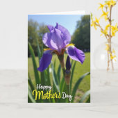 Carte de la fête des mères Iris Violet (Fleur jaune)