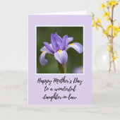 Carte de la fête des mères Iris Violet (Fleur jaune)