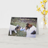 Carte de la fête des mères Jack Russell (Fleur jaune)