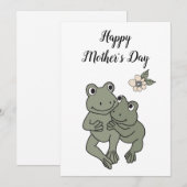 Carte de la fête des mères Mama Frog et bébé (Devant / Derrière)