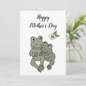 Carte de la fête des mères Mama Frog et bébé (Debout devant)