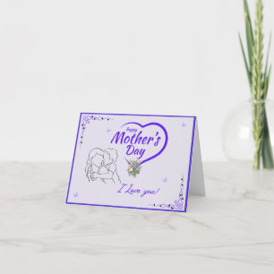 Carte de la fête des mères Mère et fils en forme d