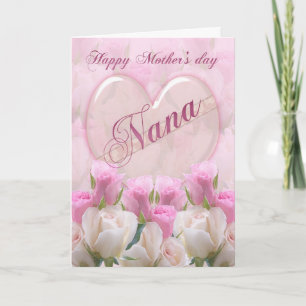 Carte de la fête des mères Nana avec roses roses r