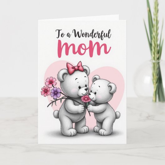 Carte de la fête des mères Oursons les plus mignon (Devant)