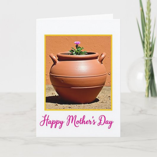 Carte de la fête des Mères Pot de Fleur Violette (Devant)