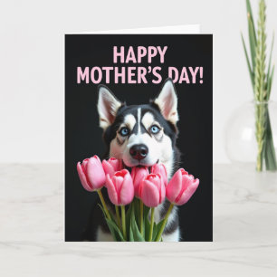 Carte de la fête des mères pour chien Tulipe Velve