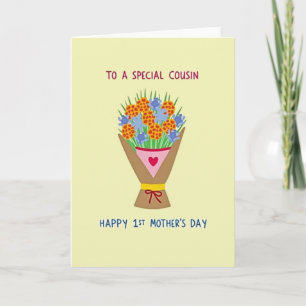 Carte de la fête des mères pour cousine florale
