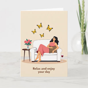 Carte de la fête des mères pour fauteuil rose