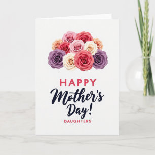 Carte de la fête des mères pour filles florale