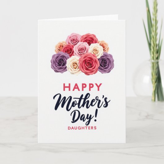 Carte de la fête des mères pour filles florale (Devant)