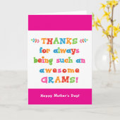 Carte de la fête des mères pour Grams (Fleur jaune)