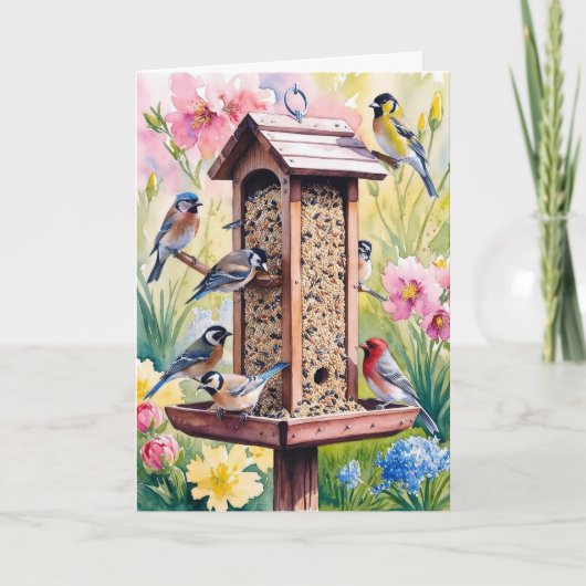 Carte de la fête des mères pour mangeoire à oiseau (Devant)