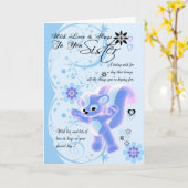 Carte de la Fête des Mères. pour soeur. Petite mig (Fleur jaune)