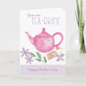 Carte de la fête des mères pour thé à l'aquarelle (Devant)