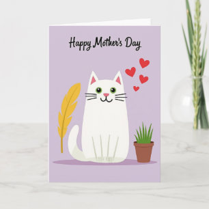 Carte de la fête des mères pour un chat doux