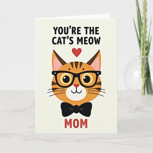 Carte de la fête des mères pour un chat mignon (Devant)