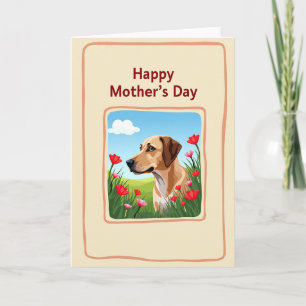 Carte de la Fête des Mères Prairie pour Chien