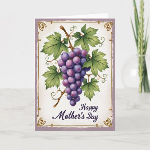 Carte de la fête des mères Raisins Violets