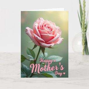 Carte de la fête des mères Rose Douce