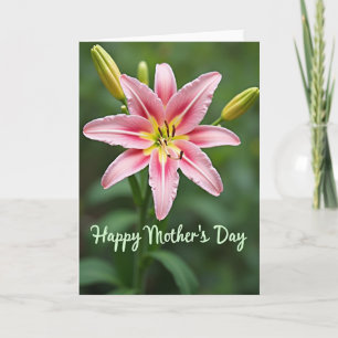 Carte de la fête des mères rose fuchsia