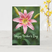 Carte de la fête des mères rose fuchsia (Fleur jaune)