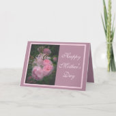 Carte de la fête des mères Rose rose et Cœur (Devant)